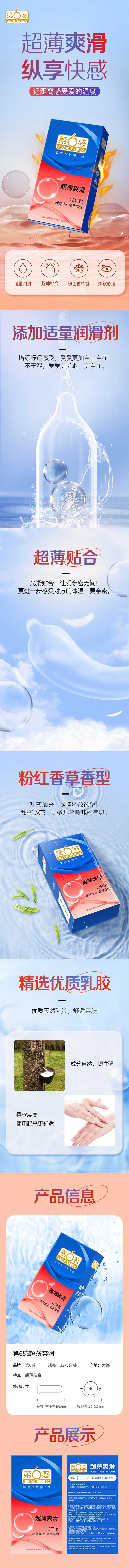 SIX SEX Ultra-thin and smooth  condom pack of twelve